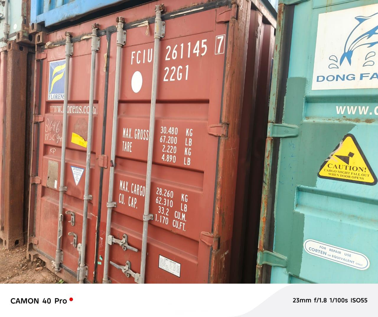 Reduce to clear 20ft empty dry containers available for sales